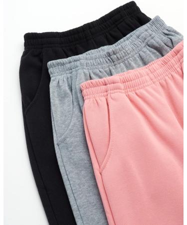 Coney Island Girls Sweatpants - Active Fleece Joggers (3 Pack) Black/Mauve/Grey 14-16 - Buy Online on GoSupps.com