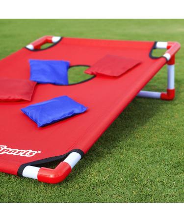 GoSports Portable PVC Framed Cornhole Toss Game Set with 8 Bean Bags and Travel Carrying Case - American Flag or Football Design - Buy Online on GoSupps.com