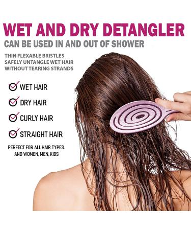 Fiora Naturals Hair Detangling Brush - Gentle Bristles for Easy Tangle Removal - For All Hair Types - Bio-Friendly Detangler Brush in Lilac - Buy Online on GoSupps.com