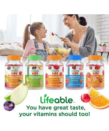 Lifeable Sugar Free Preciotic Fiber Kids + Vitamin D Kids Gummies Bundle - Great Tasting Vitamin Supplement Gluten Free GMO Free Chewable Gummy - Buy Online on GoSupps.com