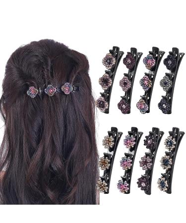 8 PCS Sparkling Crystal Stone Braided Hair Clips - Rhinestone Hairpins for Women and Girls - Buy Online on GoSupps.com