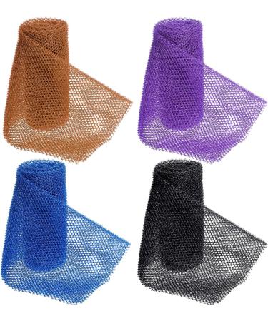 African Exfoliating Net Set - 4 Pcs 31.5 Inch Long Body Sponges for Shower Bathing - Multicolor 1 - Buy Online on GoSupps.com
