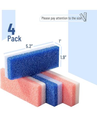 Slick Pumice Stone for Feet Callus Remover - 4 Pack, 2 Colors | Foot Scrub for Pedicure and Dead Skin Removal - Buy Online on GoSupps.com