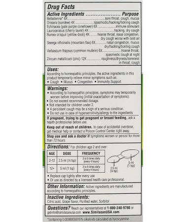 Similasan Kids Cold & Mucus Relief - Grape Flavor for Ages 2+ | 4 fl oz (118 ml) - Buy Online on GoSupps.com