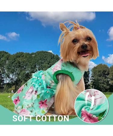 CUSOZWO Small Dog Clothes - 2 Pack Flower Dog Dress for Small Dogs and Cats - Elegant Spring Princess Skirt Outfit (M) - Buy Online on GoSupps.com