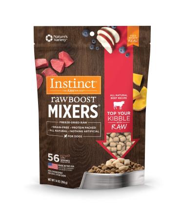 Instinct Raw Boost Mixers Freeze Dried Raw Dog Food Topper, Grain Free Freeze Dried Dog Food Topper Beef 14 Ounce (Pack of 1)