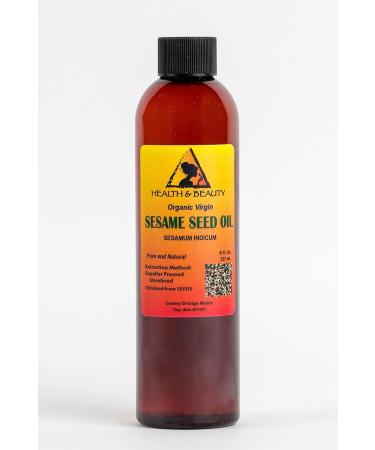 Sesame Oil Unrefined Organic Carrier Expeller Pressed Pure 8 oz 237 ml - Buy Online on GoSupps.com