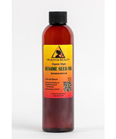 Sesame Oil Unrefined Organic Carrier Expeller Pressed Pure 8 oz 237 ml