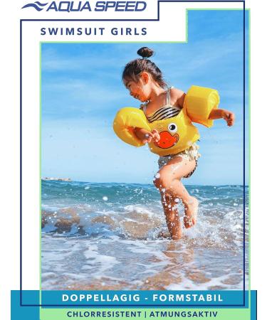 Aqua Speed Girls' UV Protection Bathing Suit | Chlorine Resistant One-Piece 104-158 | Opaque & Anti-Pilling | Blue-Turquoise-Light Green 28 - Buy Online on GoSupps.com