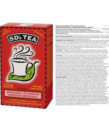 Platinum Naturals SD's Tea Original Flavour 30 Tea Bags - Herbal Tea for Digestive Support & Bowel Regulation - Organic Blend with Fruit & Spice Infusion - Relieves Constipation Original Tea - Buy Online on GoSupps.com