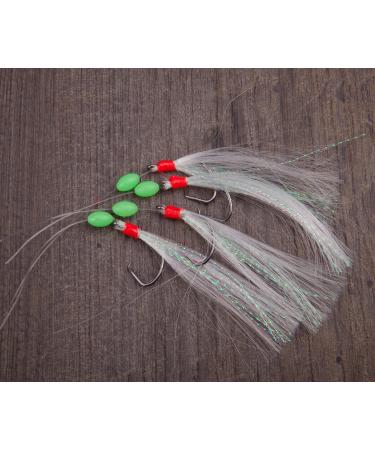 Aquantic Unisex - Adults 10C403950722192C10 Rig Mackele III mackerel leader with four circle hooks approx. 125cm with white feathers fluol beads colorful normal