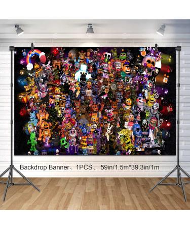 ELymacron FNNF Theme Party Supplies Including 5 Nightt-A-Freddy's Birthday Bannner Cake Copper Ballon Party Backdrop Suitable for Birthday Party Party Favor etc - Buy Online on GoSupps.com