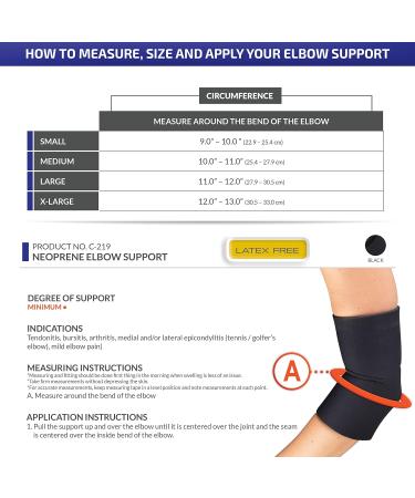 CHAMPION Elbow Support Neoprene Sleeve - X-Large Black | International Shipping Available - Buy Online on GoSupps.com