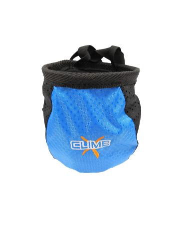 CLIMBX Fiend Rock Climbing Chalk Bag with Chalk Ball Blue