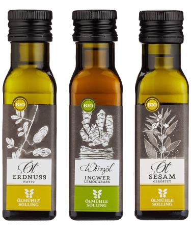 lm hle Solling Gift Set Chinese Cuisine - ORGANIC - Peanut Oil - Sesame Oil - Ginger-Lemongrass 3 x 100ml