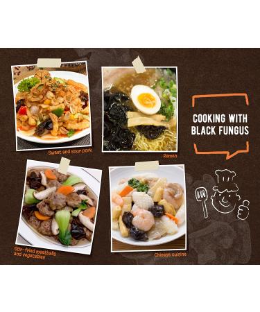 Dried Black Fungus 5 oz - Chinese Wood Ear Mushroom for Asian Cuisine - Chewy & Exotic Texture - Buy Online on GoSupps.com