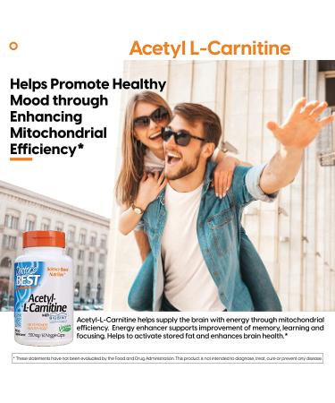 Doctor's Best Acetyl-L-Carnitine 500 mg - 60 Veggie Caps | Supports Energy & Brain Health - Buy Online on GoSupps.com