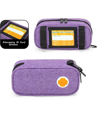 CURMIO Epipen Carrying Case for Adult and Kid - Purple | Portable Medicine Supplies Bag for EpiPens, Auvi-Q, Syringes, Vials, Nasal Spray - Home and Travel - Buy Online on GoSupps.com