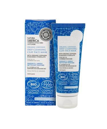 Natura Siberica Organic Certified Deep Cleansing Clay Face Mask for Oily and Combination Skin 75 ml