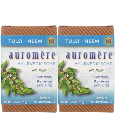 Auromere Ayurvedic Soap with Neem Tulsi-Neem 2.75 oz (78 g)