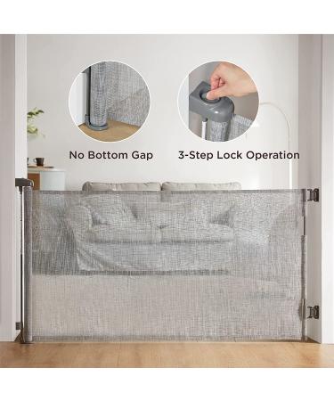 Lesure Retractable Baby Gate for Stairs - Extra Wide Dog Gate | 71W x 34H Pet Safety Gate for Doorways, Hallways - Indoor/Outdoor - Buy Online on GoSupps.com