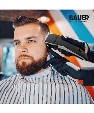 Bauer Professional Hair Clipper Set for Men - High Precision & Adjustable Lengths, Stainless Steel Blades & Accessories Included - Buy Online on GoSupps.com