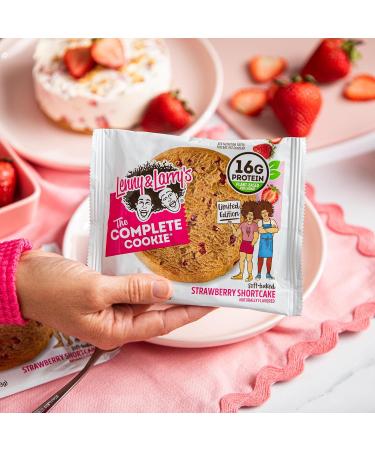 Lenny & Larry's Complete Protein Cookie Strawberry Shortcake Chewy Soft Baked 16g Plant Protein Vegan Non-GMO High Fiber 4 Ounce Cookie (Pack of 12) - Buy Online on GoSupps.com