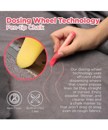 Fabric Chalk Markers - Red Yellow White 3 Pack for Quilting and Sewing - Dosing Wheel Technology - Compatible with Most Fabrics - Buy Online on GoSupps.com