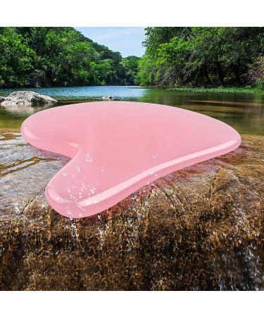 Natural Pink Rose Quartz Gua Sha Board for Spa & Acupuncture Therapy | Face Lift Reduce Puffiness & Tighten Skin - Buy Online on GoSupps.com