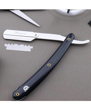 Men's Black Razor - Professional Hairdresser Style Neck Cut Razor with Leather Pouch | Perfect for Deep Shaves - Buy Online on GoSupps.com