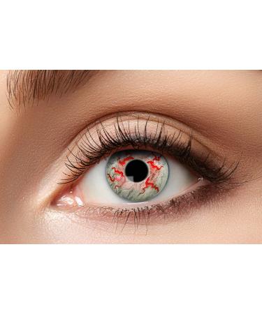Eyecatcher 84115141.975 - Colored contact lenses 1 pair for 12 months red carnival Mardi Gras Halloween