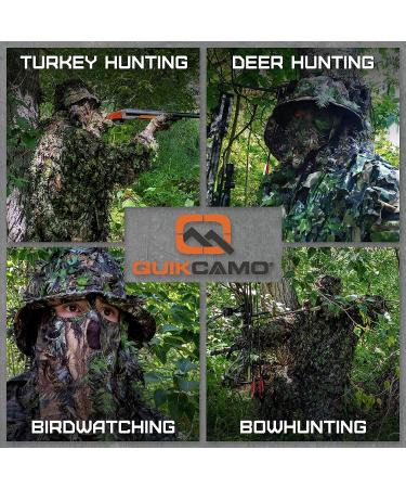QuikCamo Mossy Oak Camo Bucket Hat with Built-in 3D Leafy Face Mask, Turkey Hunting Gear Boonie - NWTF Mossy Oak Obsession Camo, Adjustable OSFM - Buy Online on GoSupps.com