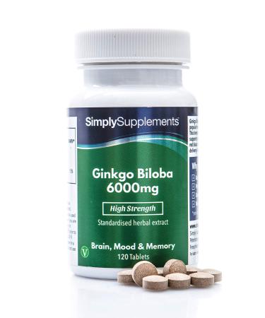 Ginkgo Biloba 6000mg | 120 Tablets | Vegan & Vegetarian Friendly | Manufactured in The UK
