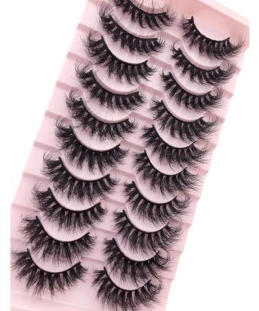 False Eyelashes Faux Mink Fluffy Cat Eye Lashes 3D Dramatic Natural Eyelash Wispy Curly Full Volum 10 Pairs Charming - Buy Online on GoSupps.com