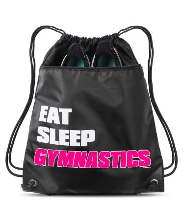 Ninja Sports Eat Sleep Gymnastics Sack Drawstring Bag For Youth Girls Boys Kids 18" X 15"