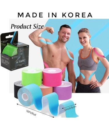 Shop Kinesiology Tape for Athletes | 16ft Water Resistant Latex Free Elastic for Knee Elbow & Shoulder Pain - Pink - Buy Online on GoSupps.com