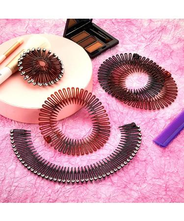 20-Piece Full Circular Stretch Comb Headbands - Flexible Plastic Hair Wrap for Women and Girls - Buy Online on GoSupps.com
