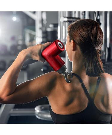NoCry Professional Deep Tissue Massage Gun - Cordless Handheld 5 Speeds 3200 BPM - 4 Attachment Heads - Athletes & Office Workers Relief - Red - Buy Online on GoSupps.com