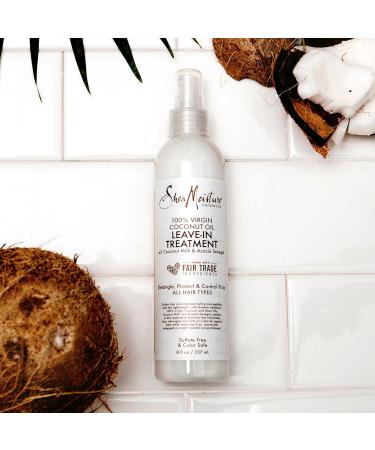 Shea Moisture 100% Virgin Coconut Oil Leave-in Treatment - Shine Tame Frizz & Nourish Curly Hair - All Natural Organic (8 oz) - International Shipping Available - Buy Online on GoSupps.com