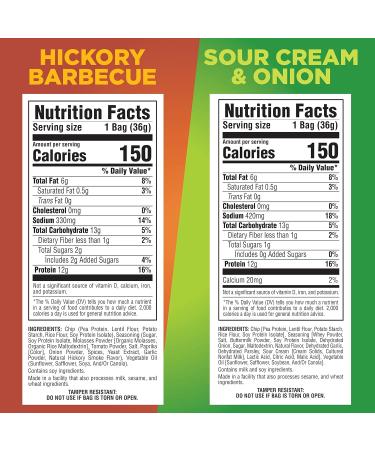 Pure Protein Popped Crisps Variety Pack - Hickory Barbecue & Sour Cream & Onion - High Protein Snack - 12g Protein - 1.27oz - 12 Count - Buy Online on GoSupps.com