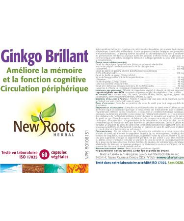 New Roots Herbal - Smart Ginkgo - 60 capsules - Cognitive Function and Memory - Buy Online on GoSupps.com