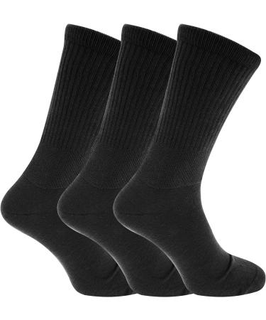 Men's Extra Wide Comfort Fit Diabetic Socks (3 Pairs) US 7-12 Navy/Black - Wide Feet Support - Buy Online on GoSupps.com