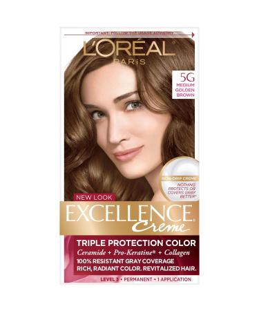 L'Oreal Paris Excellence Creme Haircolor Medium Golden Brown 5G 1 ea