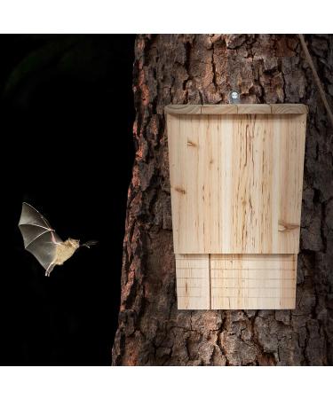 Relaxdays Slanted Bat Box Nesting Habitat | Untreated Solid Wood Shelter | 34x22.5x13 cm | Natural - Buy Online on GoSupps.com