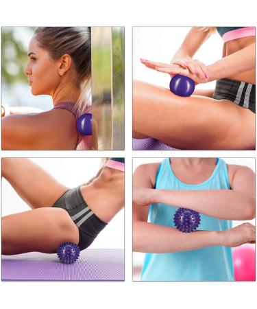 Relaxdays Unisex Massage Ball Set - Smooth & Knobbed Water-Filled Fascia Balls for Self-Massage - 6.5 & 7 cm - Purple Violet - Buy Online on GoSupps.com