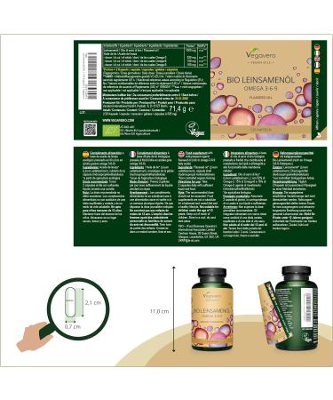 Organic Flaxseed Oil Vegavero | Vegan Omega 3 6 9 Capsules | Cold-Pressed Linseed Oil | Premium Quality | Lab-Tested | 120 Capsules - Buy Online on GoSupps.com