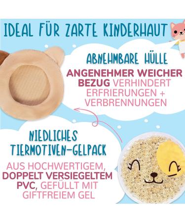 IceHOF Children's Cool Pads Set - Motif Gel Packs for Bruises & Swelling with Velcro Fastener - Bear & Cats Headband + 2 Compresses - Buy Online on GoSupps.com