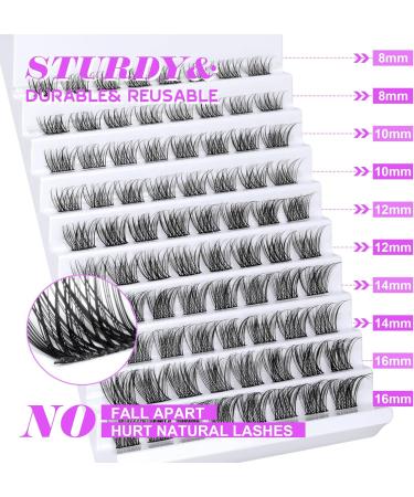 JIMIRE Fluffy Cluster Eyelash Extensions DIY Kit - 80pcs D Curl 8-16mm Wispy Individual Lash Clusters - Buy Online on GoSupps.com