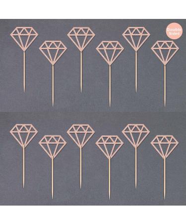 diamond cupcake topper 025 (24 pcs Diamond RoseGold) 24 pcs Diamond Rosegold - Buy Online on GoSupps.com