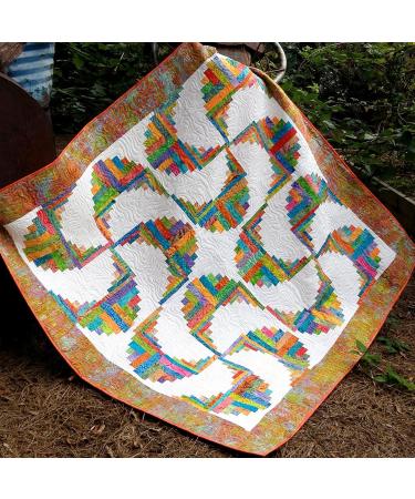 Rainbow Swirls Curvy Log Cabin Quilt Pattern, by Cut Loose Press and Natural Comforts Quilting